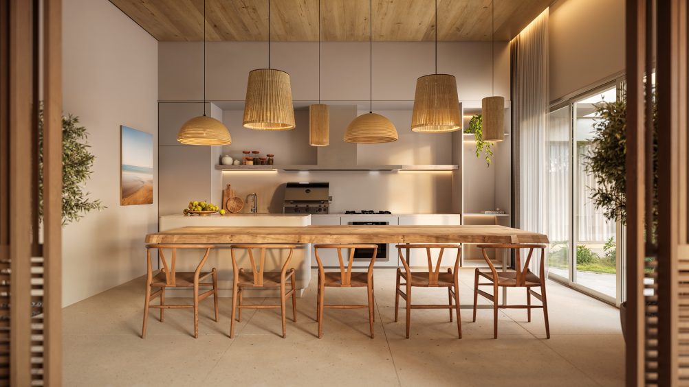 Foto que mostra a área gourmet do Beach Concept