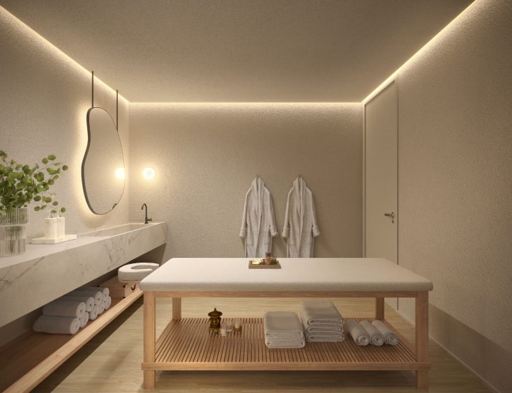 Espaço de relaxamento para massagens no D/Sense o verdadeiro conceito de wellness em condomínios
